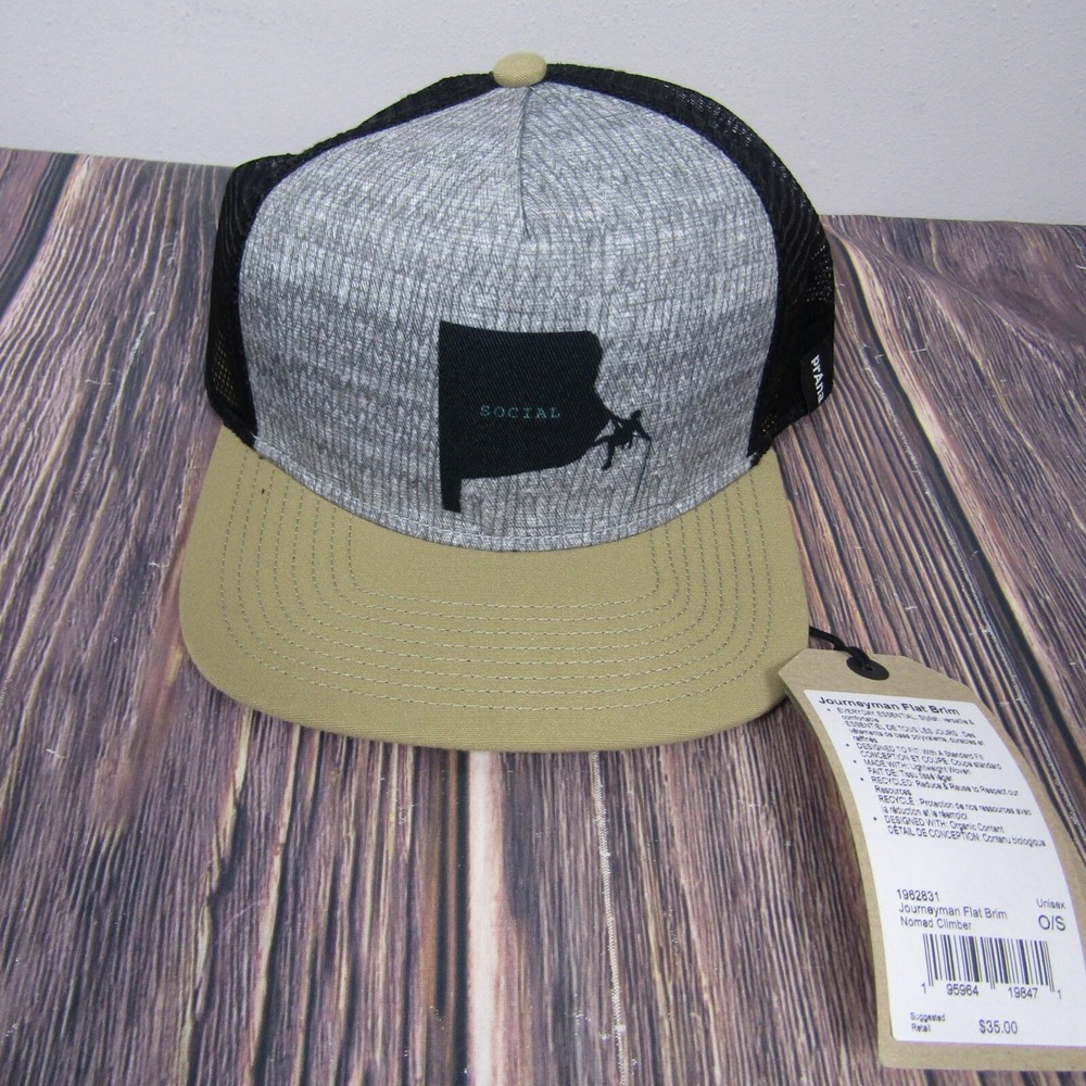 Prana NEW NWT Adult Journeyman Flat Brim Nomad Climber Hat Snapback Hike Outdoor